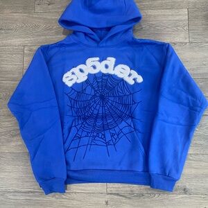 Blue Spider Web Pullover Sweater